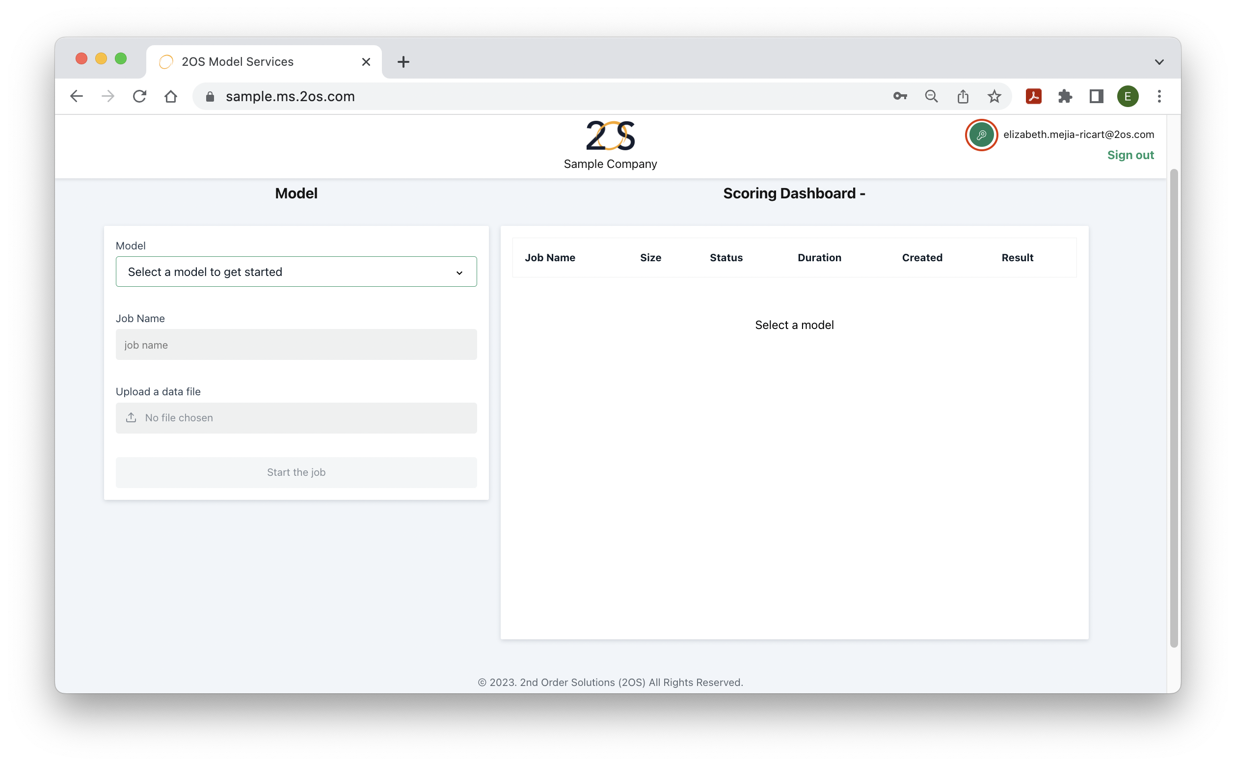 Screen click API key